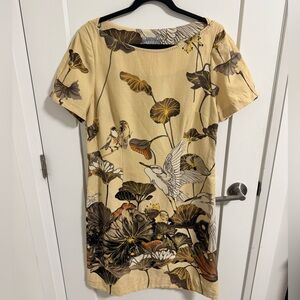 NWT Floreat Anthropologie Snowy Egret Shift Dress *Missing Belt